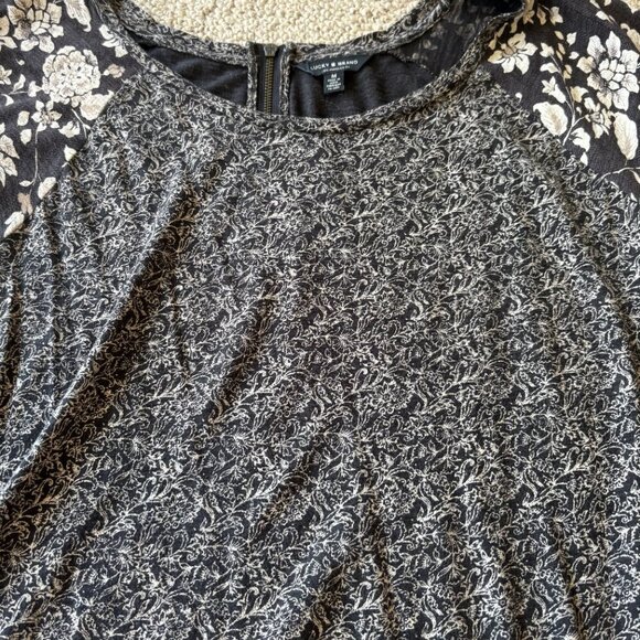 🎀 3 for $25 🎀 Lucky Brand Women's Top | M Boho Floral Block Peasant - Picture 3 of 9